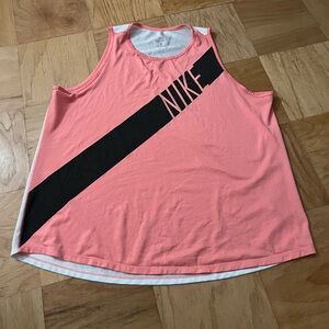 Nike Dri-Fit Mesh Back Tank Top in Pink/White